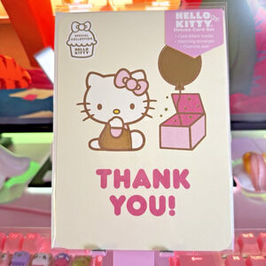Hello Kitty Thank You Card Set Matching Envelope Oversize Seal 2024 Sanrio Pink
